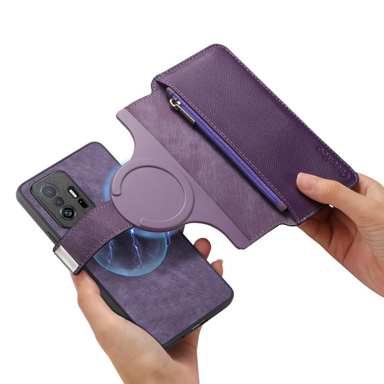 For Xiaomi Mi 11T / 11T Pro 5G CaseNeo MagSafe RFID Anti-theft Zipper Wallet Retro Leather Phone Case