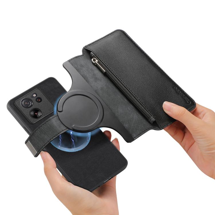 For Xiaomi 13T / 13T Pro 5G CaseNeo MagSafe RFID Anti-theft Zipper Wallet Retro Leather Phone Case
