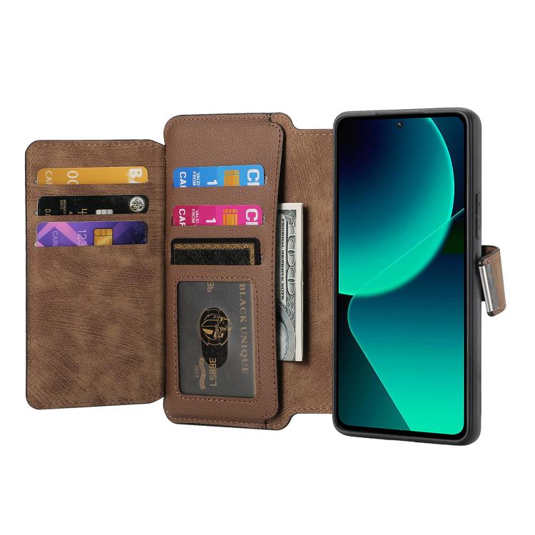For Xiaomi 13T / 13T Pro 5G CaseNeo MagSafe RFID Anti-theft Zipper Wallet Retro Leather Phone Case
