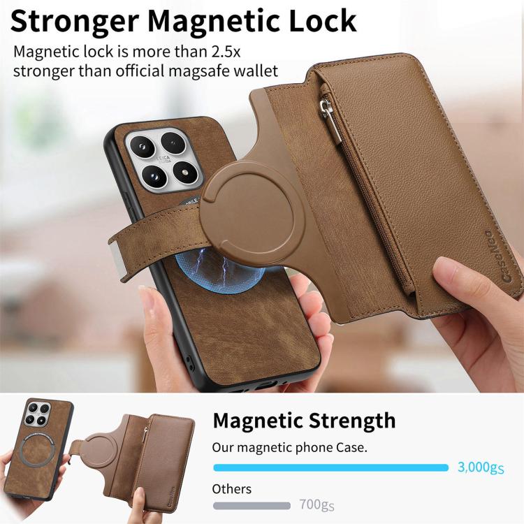 For Xiaomi 17 CaseNeo MagSafe RFID Anti-theft Zipper Wallet Retro Leather Phone Case