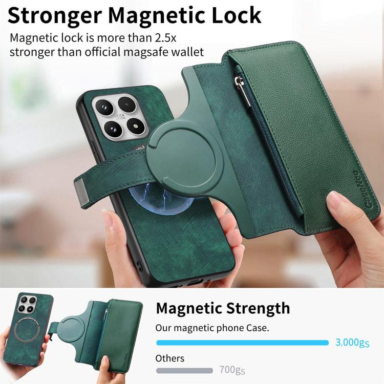 For Xiaomi 17 CaseNeo MagSafe RFID Anti-theft Zipper Wallet Retro Leather Phone Case