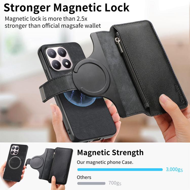 For Xiaomi 15T 5G CaseNeo MagSafe RFID Anti-theft Zipper Wallet Retro Leather Phone Case