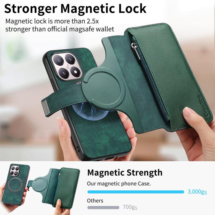 For Xiaomi 15T 5G CaseNeo MagSafe RFID Anti-theft Zipper Wallet Retro Leather Phone Case