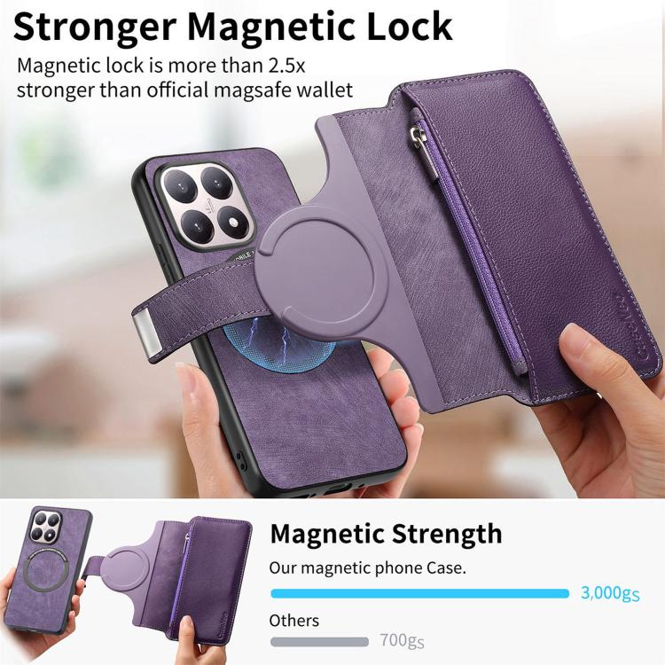 For Xiaomi 15T 5G CaseNeo MagSafe RFID Anti-theft Zipper Wallet Retro Leather Phone Case