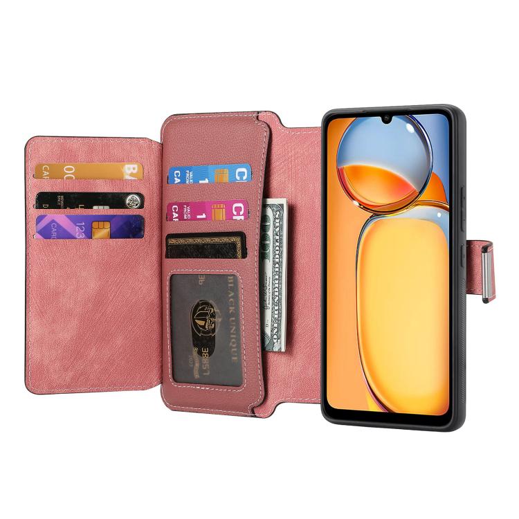 For Redmi 13C 4G / Poco M6 CaseNeo MagSafe RFID Anti-theft Zipper Wallet Retro Leather Phone Case
