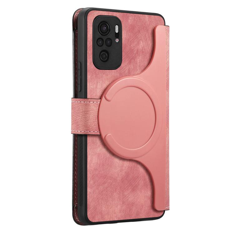 For Redmi Note 10 4G / 10S CaseNeo MagSafe RFID Anti-theft Zipper Wallet Retro Leather Phone Case