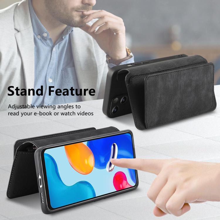 For Redmi Note 11 4G Global CaseNeo MagSafe RFID Anti-theft Zipper Wallet Retro Leather Phone Case