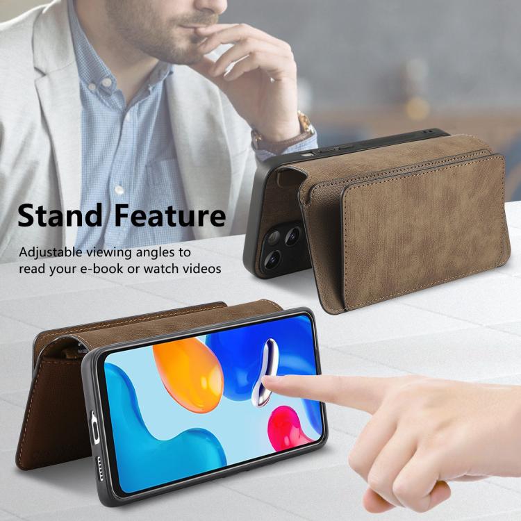 For Redmi Note 11 4G Global CaseNeo MagSafe RFID Anti-theft Zipper Wallet Retro Leather Phone Case