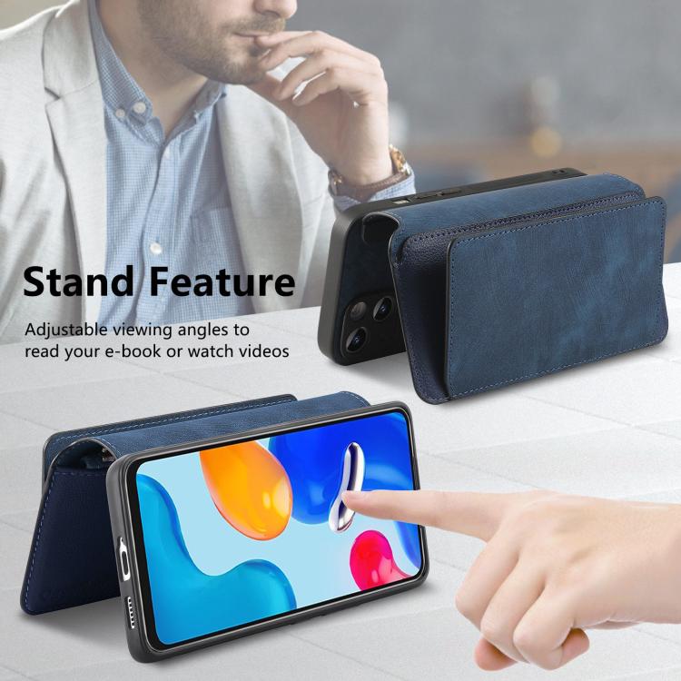 For Redmi Note 11 4G Global CaseNeo MagSafe RFID Anti-theft Zipper Wallet Retro Leather Phone Case