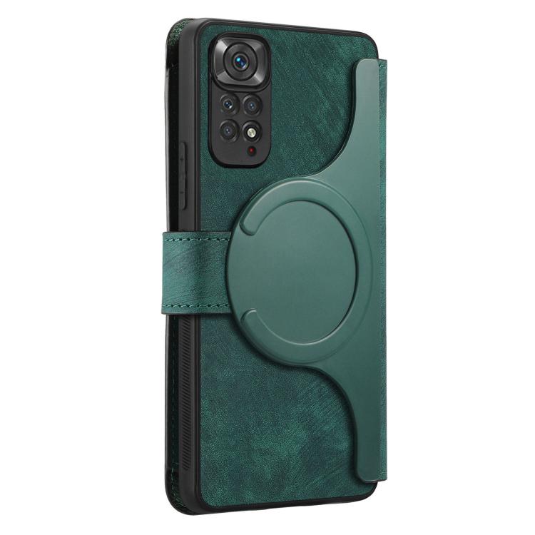 For Redmi Note 11 4G Global CaseNeo MagSafe RFID Anti-theft Zipper Wallet Retro Leather Phone Case