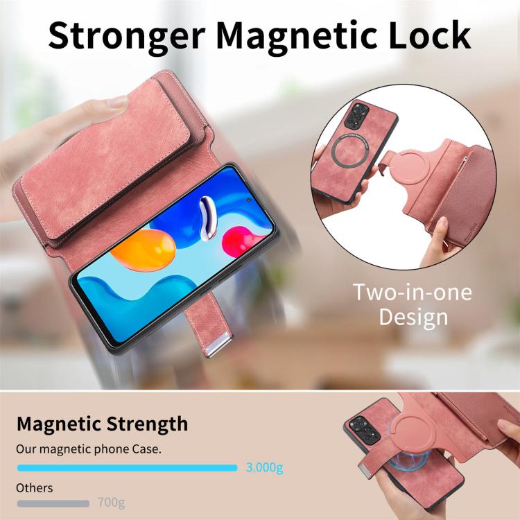 For Redmi Note 11 4G Global CaseNeo MagSafe RFID Anti-theft Zipper Wallet Retro Leather Phone Case