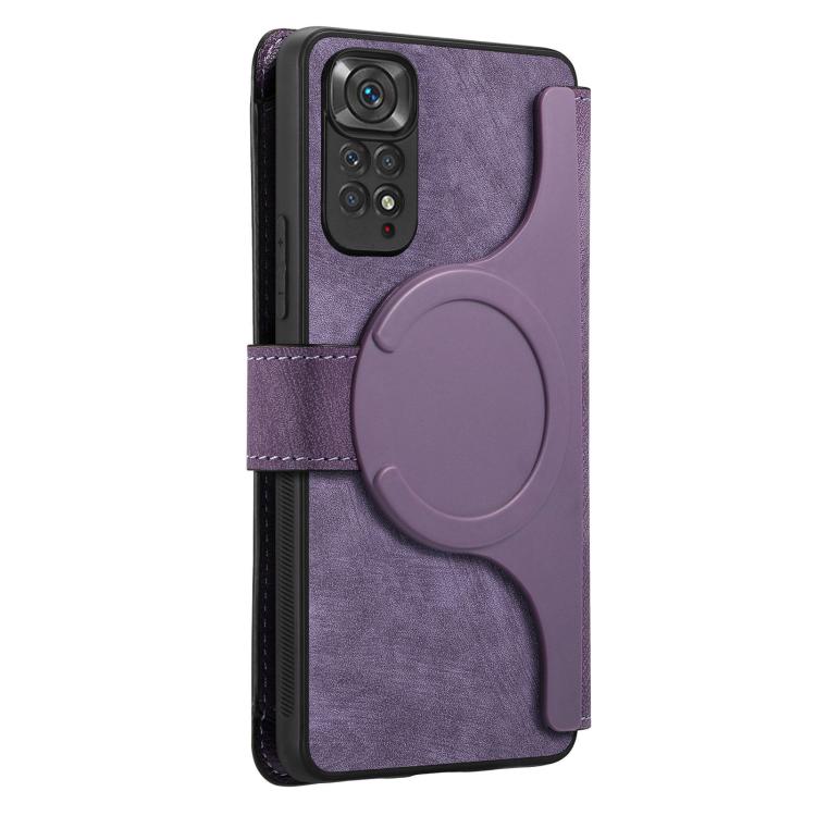 For Redmi Note 11 4G Global CaseNeo MagSafe RFID Anti-theft Zipper Wallet Retro Leather Phone Case