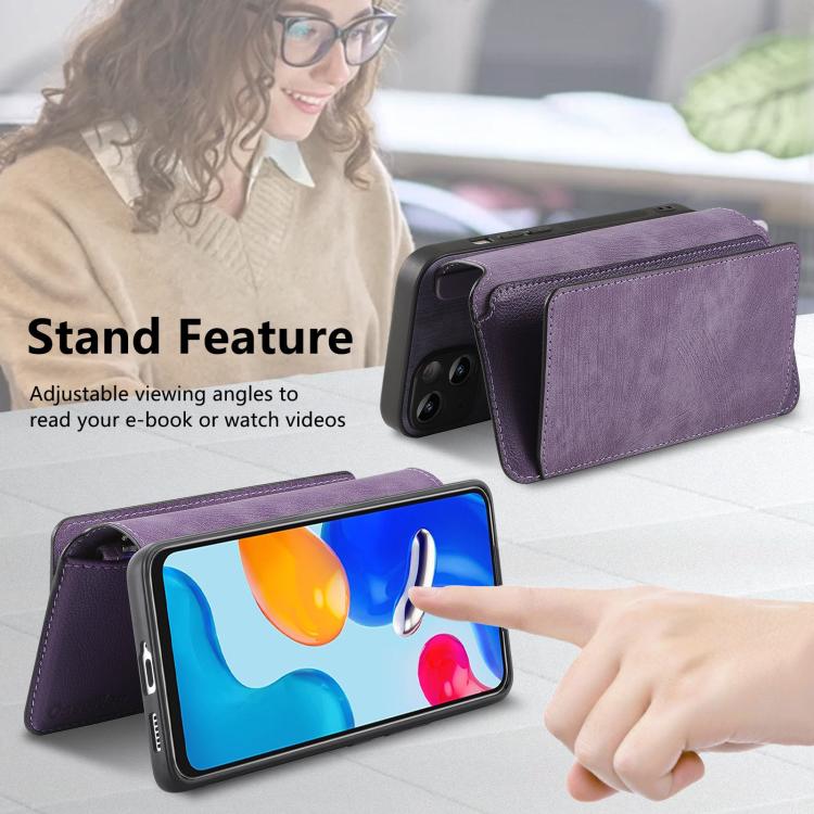 For Redmi Note 11 4G Global CaseNeo MagSafe RFID Anti-theft Zipper Wallet Retro Leather Phone Case