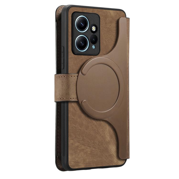 For Redmi Note 12 4G Global CaseNeo MagSafe RFID Anti-theft Zipper Wallet Retro Leather Phone Case