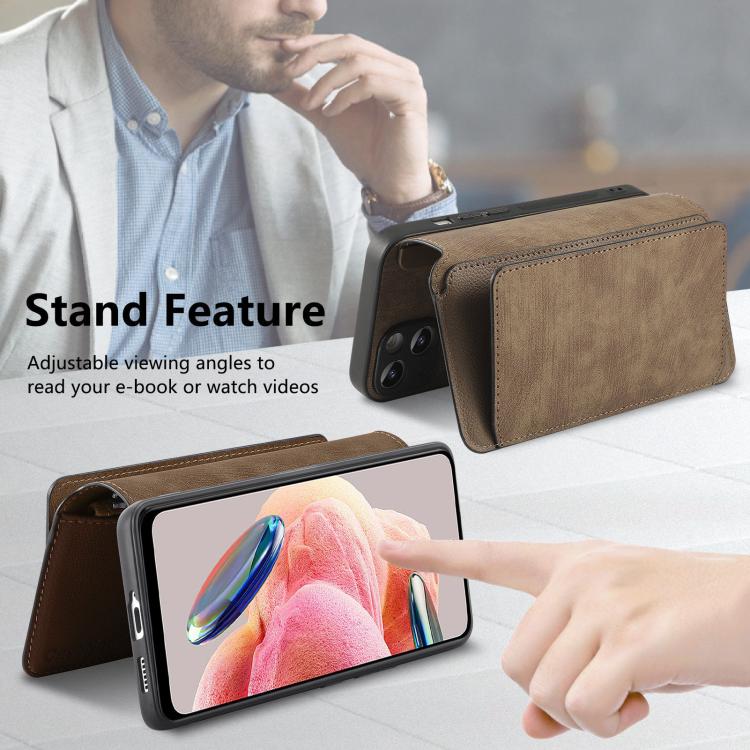 For Redmi Note 12 4G Global CaseNeo MagSafe RFID Anti-theft Zipper Wallet Retro Leather Phone Case
