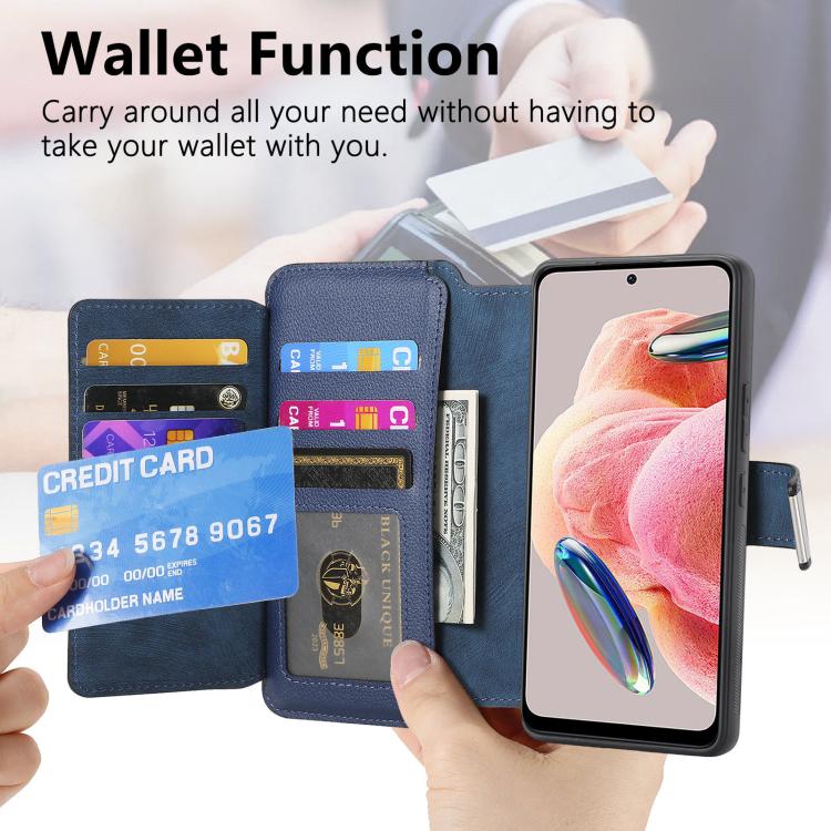 For Redmi Note 12 4G Global CaseNeo MagSafe RFID Anti-theft Zipper Wallet Retro Leather Phone Case
