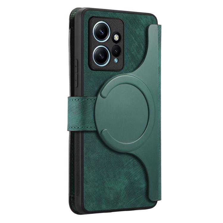 For Redmi Note 12 4G Global CaseNeo MagSafe RFID Anti-theft Zipper Wallet Retro Leather Phone Case