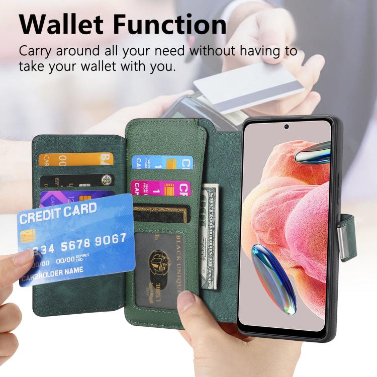 For Redmi Note 12 4G Global CaseNeo MagSafe RFID Anti-theft Zipper Wallet Retro Leather Phone Case