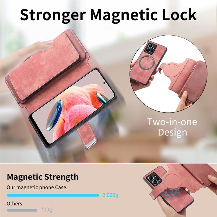 For Redmi Note 12 4G Global CaseNeo MagSafe RFID Anti-theft Zipper Wallet Retro Leather Phone Case