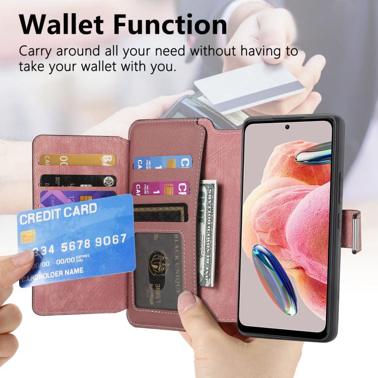 For Redmi Note 12 4G Global CaseNeo MagSafe RFID Anti-theft Zipper Wallet Retro Leather Phone Case