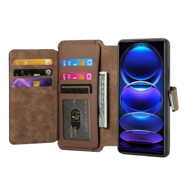 For Redmi Note 12 Pro+ 5G CaseNeo MagSafe RFID Anti-theft Zipper Wallet Retro Leather Phone Case