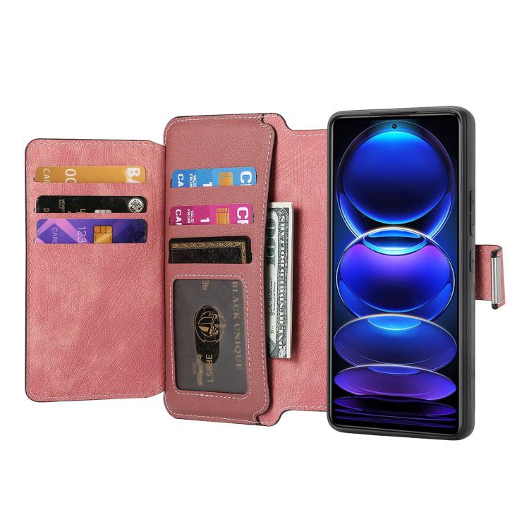 For Redmi Note 12 Pro+ 5G CaseNeo MagSafe RFID Anti-theft Zipper Wallet Retro Leather Phone Case