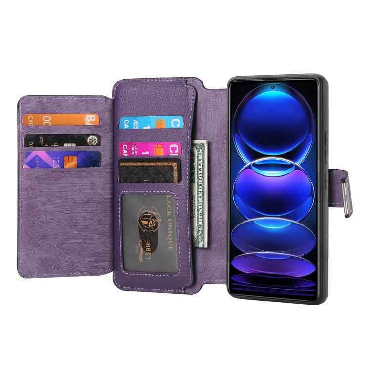 For Redmi Note 12 Pro+ 5G CaseNeo MagSafe RFID Anti-theft Zipper Wallet Retro Leather Phone Case