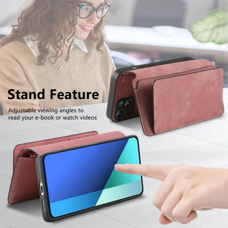For Redmi Note 13 4G CaseNeo MagSafe RFID Anti-theft Zipper Wallet Retro Leather Phone Case