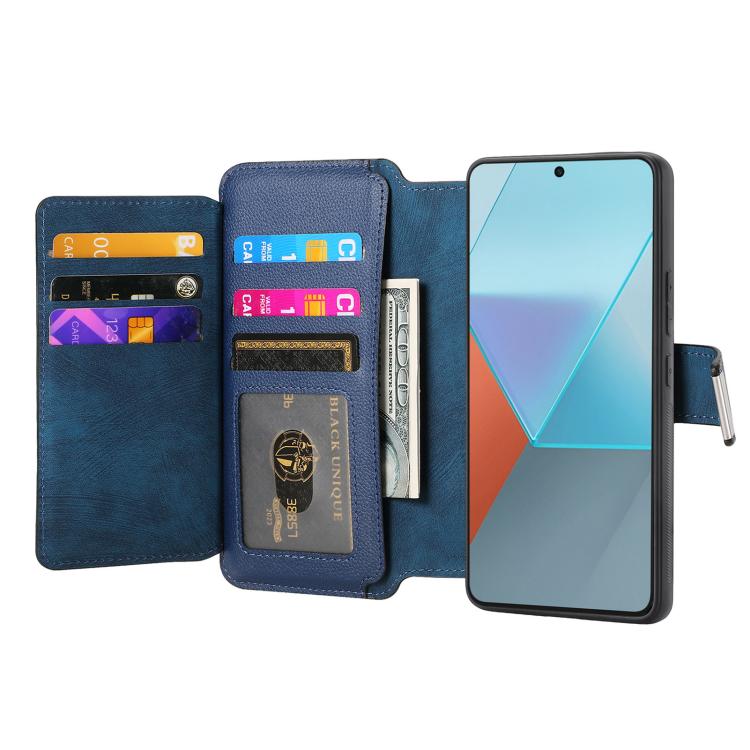 For Redmi Note 13 5G CaseNeo MagSafe RFID Anti-theft Zipper Wallet Retro Leather Phone Case