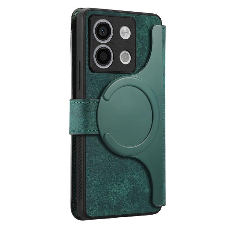 For Redmi Note 13 5G CaseNeo MagSafe RFID Anti-theft Zipper Wallet Retro Leather Phone Case