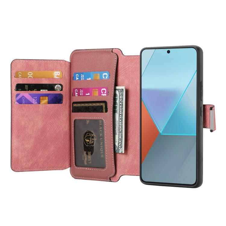 For Redmi Note 13 5G CaseNeo MagSafe RFID Anti-theft Zipper Wallet Retro Leather Phone Case