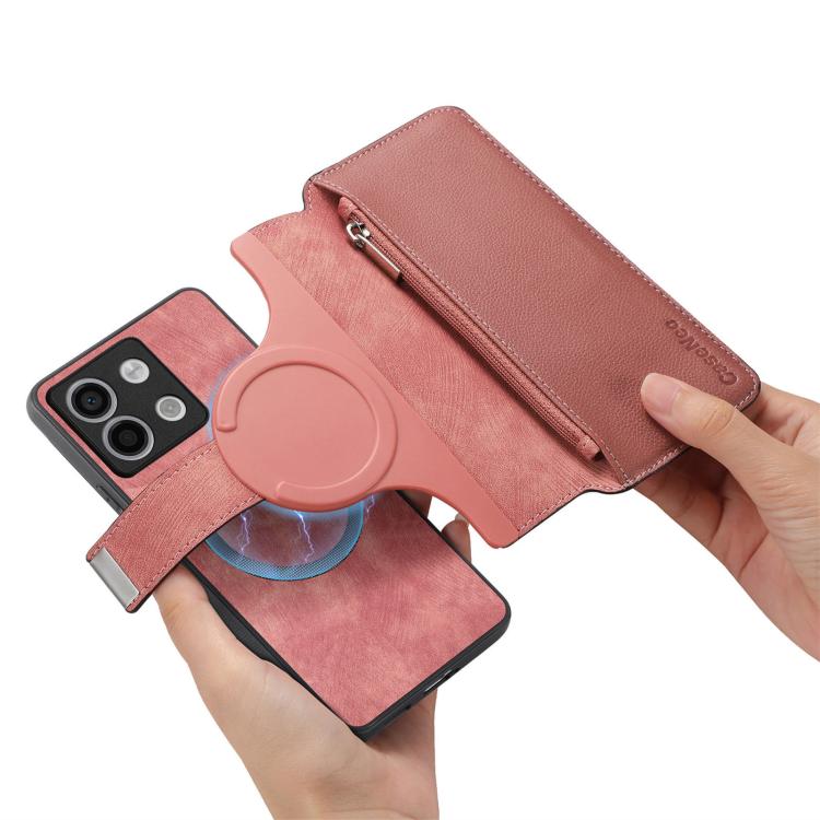 For Redmi Note 13 5G CaseNeo MagSafe RFID Anti-theft Zipper Wallet Retro Leather Phone Case