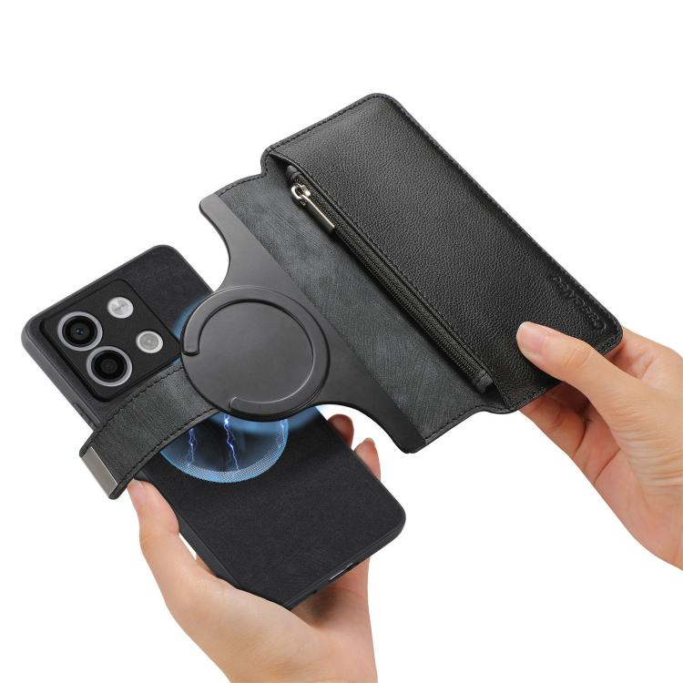 For Redmi Note 13 Pro 5G CaseNeo MagSafe RFID Anti-theft Zipper Wallet Retro Leather Phone Case