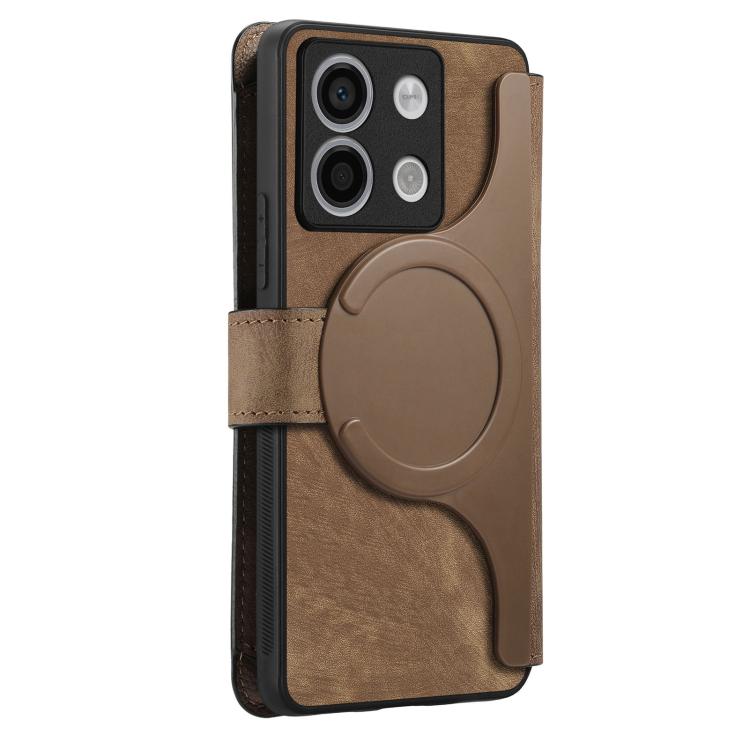 For Redmi Note 13 Pro 5G CaseNeo MagSafe RFID Anti-theft Zipper Wallet Retro Leather Phone Case