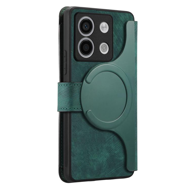For Redmi Note 13 Pro 5G CaseNeo MagSafe RFID Anti-theft Zipper Wallet Retro Leather Phone Case