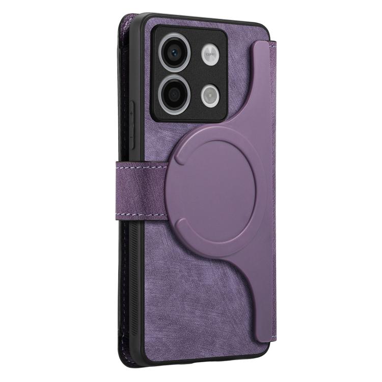 For Redmi Note 13 Pro 5G CaseNeo MagSafe RFID Anti-theft Zipper Wallet Retro Leather Phone Case