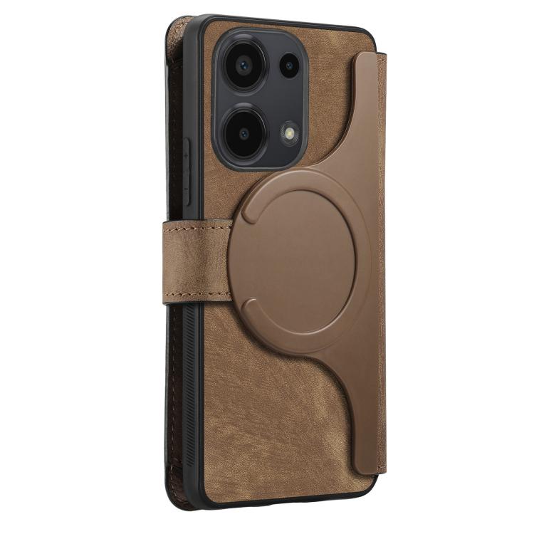 For Redmi Note 13 Pro 4G CaseNeo MagSafe RFID Anti-theft Zipper Wallet Retro Leather Phone Case