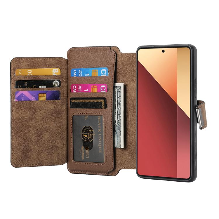 For Redmi Note 13 Pro 4G CaseNeo MagSafe RFID Anti-theft Zipper Wallet Retro Leather Phone Case