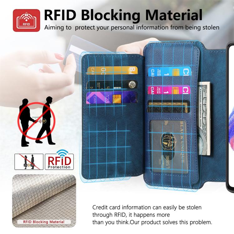 For Redmi Note 13 Pro 4G CaseNeo MagSafe RFID Anti-theft Zipper Wallet Retro Leather Phone Case