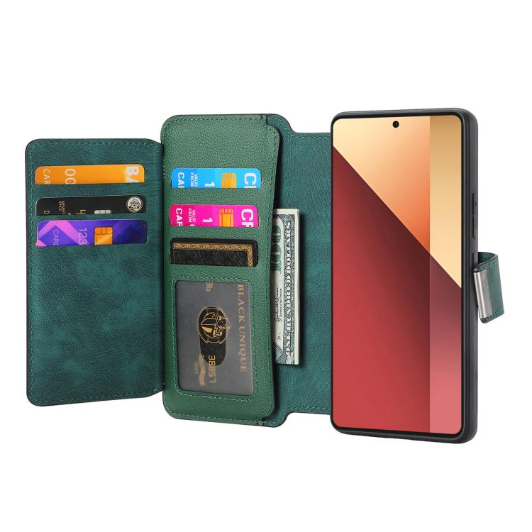 For Redmi Note 13 Pro 4G CaseNeo MagSafe RFID Anti-theft Zipper Wallet Retro Leather Phone Case
