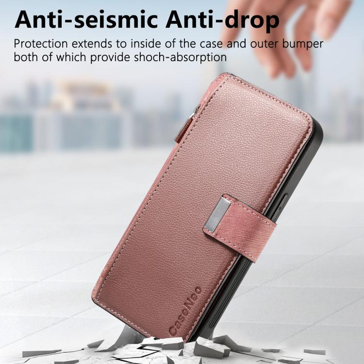For Redmi Note 13 Pro 4G CaseNeo MagSafe RFID Anti-theft Zipper Wallet Retro Leather Phone Case