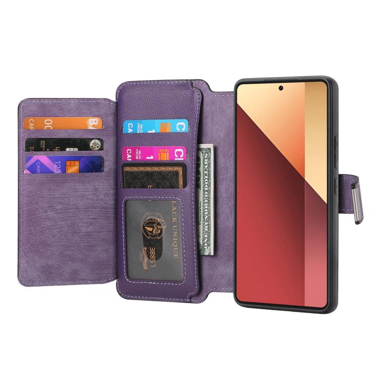 For Redmi Note 13 Pro 4G CaseNeo MagSafe RFID Anti-theft Zipper Wallet Retro Leather Phone Case