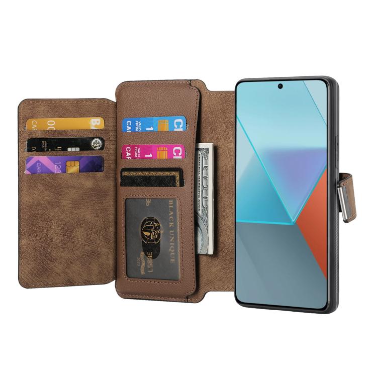 For Redmi Note 13 Pro+ CaseNeo MagSafe RFID Anti-theft Zipper Wallet Retro Leather Phone Case