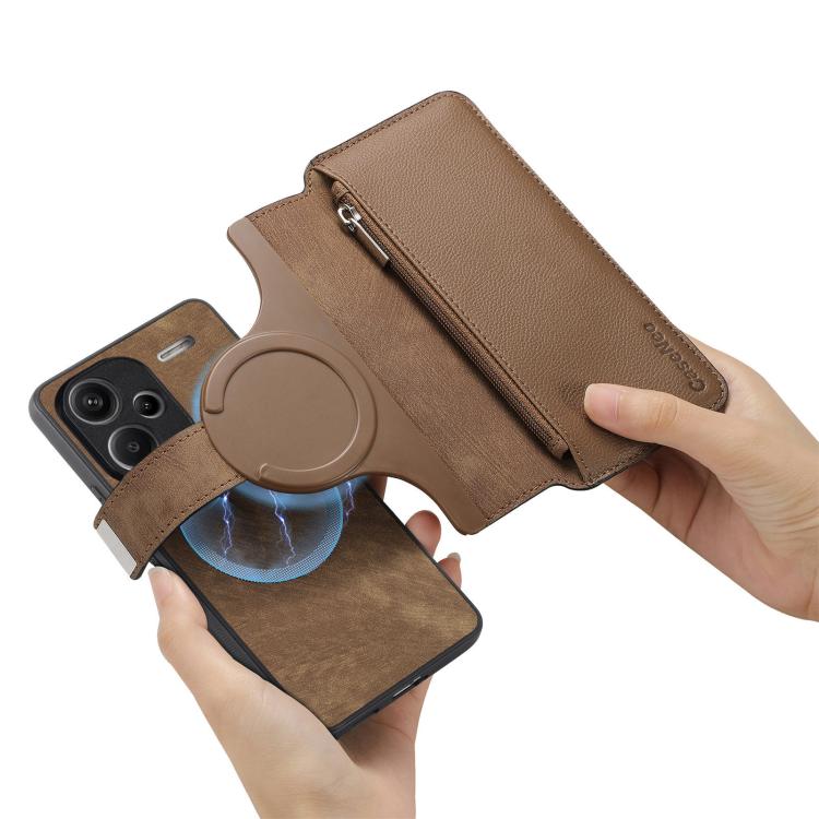 For Redmi Note 13 Pro+ CaseNeo MagSafe RFID Anti-theft Zipper Wallet Retro Leather Phone Case