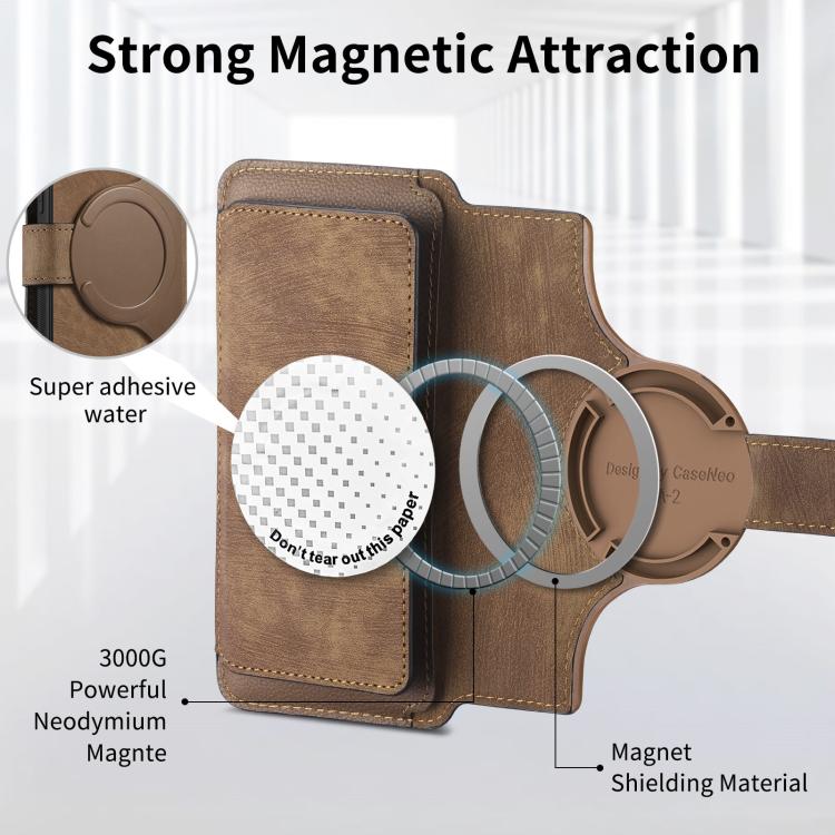 For Redmi Note 13 Pro+ CaseNeo MagSafe RFID Anti-theft Zipper Wallet Retro Leather Phone Case