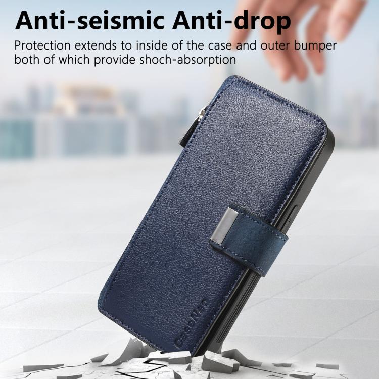 For Redmi Note 13 Pro+ CaseNeo MagSafe RFID Anti-theft Zipper Wallet Retro Leather Phone Case