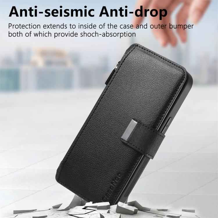 For Redmi Note 14 Pro 4G CaseNeo MagSafe RFID Anti-theft Zipper Wallet Retro Leather Phone Case