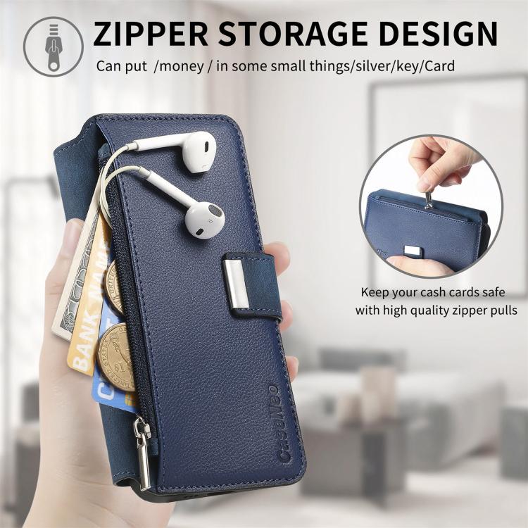 For Redmi Note 14 Pro 5G CaseNeo MagSafe RFID Anti-theft Zipper Wallet Retro Leather Phone Case