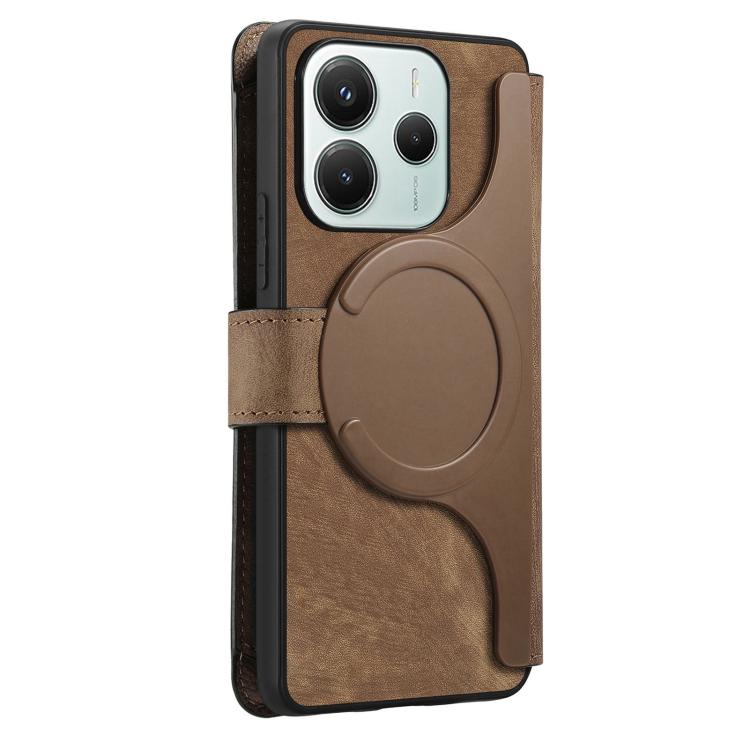 For Redmi Note 14 4G Global 163.25mm CaseNeo MagSafe RFID Anti-theft Zipper Wallet Retro Leather Phone Case