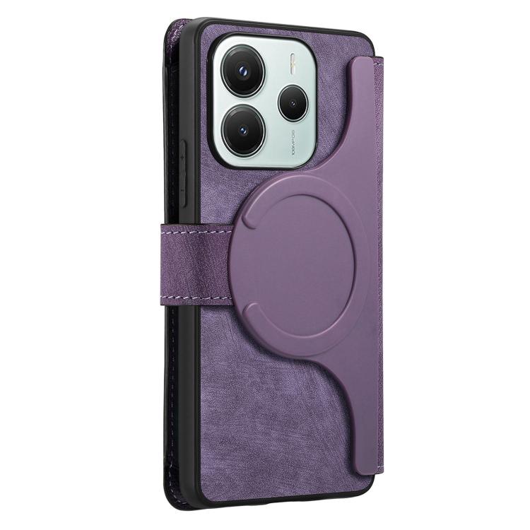 For Redmi Note 14 4G Global 163.25mm CaseNeo MagSafe RFID Anti-theft Zipper Wallet Retro Leather Phone Case